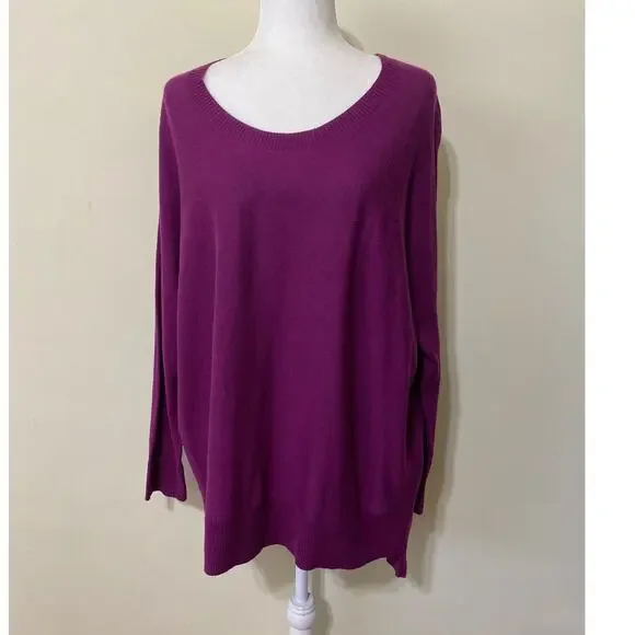 Eileen Fisher Women's Sweater Tunic Purple Sweater organic cotton Size Medium - Picture 1 of 5